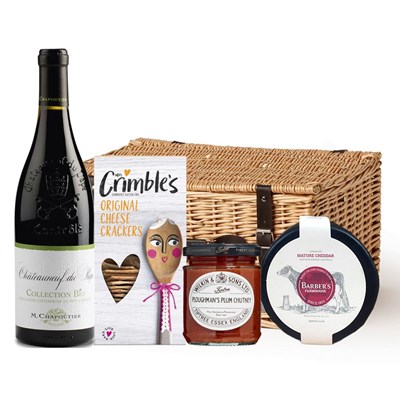 Chateauneuf-du-Pape Collection Bio M.Chapoutier 75cl Red Wine And Cheese Hamper